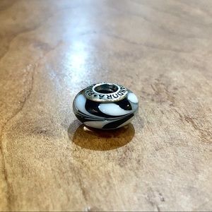 Pandora Black and White Glass Bead